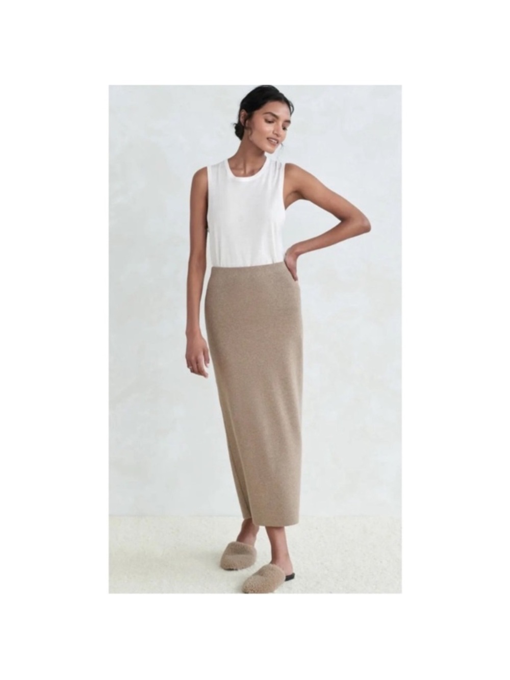 Jenni Kayne Knit Ludlow Fitted Cashmere Blend Skirt